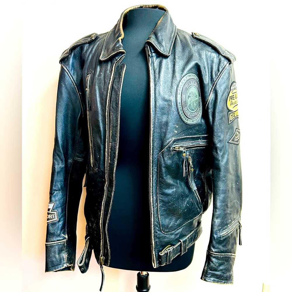 Harley Davidson Motorcycle Vintage Leather Jacket Medium
